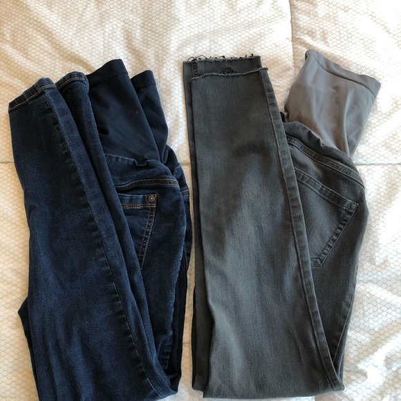 Gray and blue maternity jeans - Picture 2 of 2